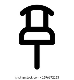 push pin icon isolated sign symbol vector illustration - high quality black style vector icons
