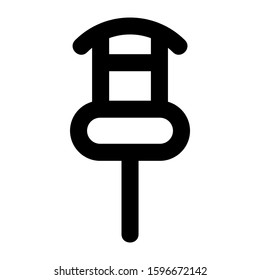 push pin icon isolated sign symbol vector illustration - high quality black style vector icons
