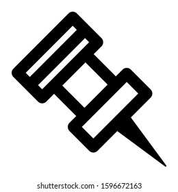 push pin icon isolated sign symbol vector illustration - high quality black style vector icons
