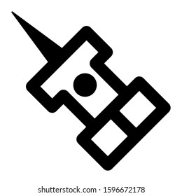 push pin icon isolated sign symbol vector illustration - high quality black style vector icons
