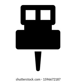 push pin icon isolated sign symbol vector illustration - high quality black style vector icons
