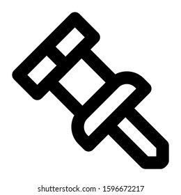 push pin icon isolated sign symbol vector illustration - high quality black style vector icons
