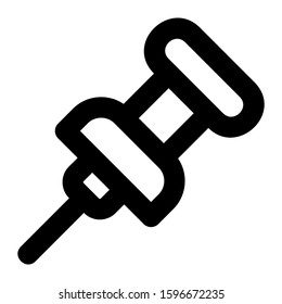 push pin icon isolated sign symbol vector illustration - high quality black style vector icons
