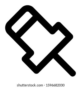 push pin icon isolated sign symbol vector illustration - high quality black style vector icons
