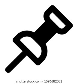 push pin icon isolated sign symbol vector illustration - high quality black style vector icons
