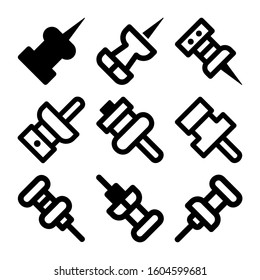 push pin icon isolated sign symbol vector illustration - Collection of high quality black style vector icons
