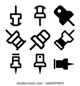 push pin icon isolated sign symbol vector illustration - Collection of high quality black style vector icons
