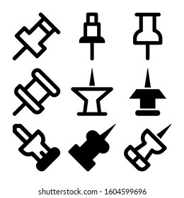 push pin icon isolated sign symbol vector illustration - Collection of high quality black style vector icons

