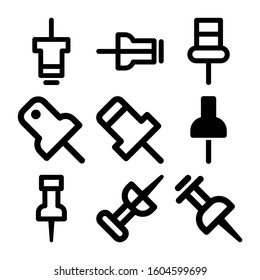 push pin icon isolated sign symbol vector illustration - Collection of high quality black style vector icons
