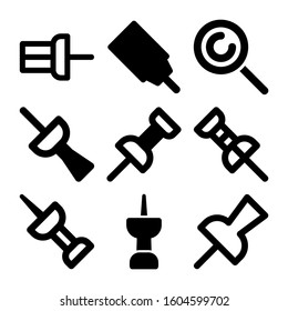 push pin icon isolated sign symbol vector illustration - Collection of high quality black style vector icons
