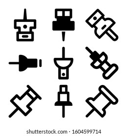 push pin icon isolated sign symbol vector illustration - Collection of high quality black style vector icons
