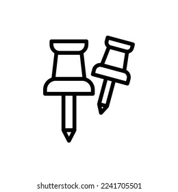 Push-Pin-Symbol mit isoliertem Vektorgrafik und transparentem Hintergrund
