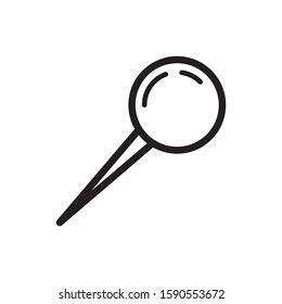 push pin icon, line art design