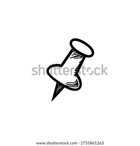 Push pin icon logo design. Thumbtack sign and symbol. Pushpin icon. Office and stationary supply.