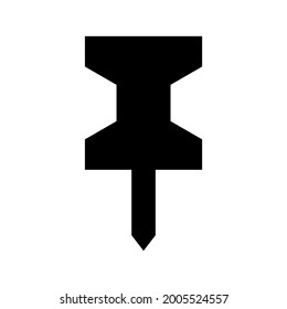 push pin icon or logo isolated sign symbol vector illustration - high quality black style vector icons