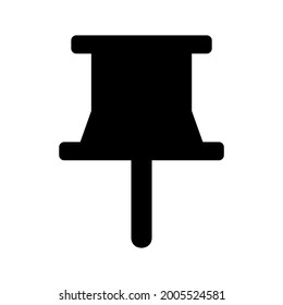 Push-Pin-Symbol oder Logo einzeln auf Zeichen, Vektorgrafik - hochwertige Vektorsymbole mit schwarzem Stil
