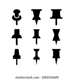 push pin icon or logo isolated sign symbol vector illustration - Collection of high quality black style vector icons