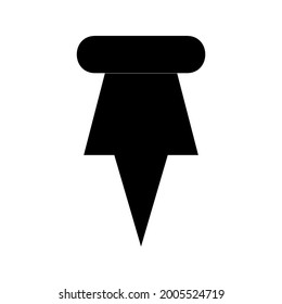 Push-Pin-Symbol oder Logo einzeln auf Zeichen, Vektorgrafik - hochwertige Vektorsymbole mit schwarzem Stil