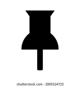 Push-Pin-Symbol oder Logo einzeln auf Zeichen, Vektorgrafik - hochwertige Vektorsymbole mit schwarzem Stil