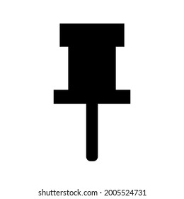 push pin icon or logo isolated sign symbol vector illustration - high quality black style vector icons