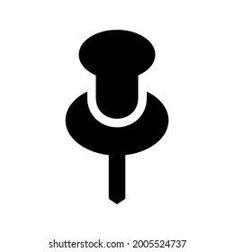 push pin icon or logo isolated sign symbol vector illustration - high quality black style vector icons