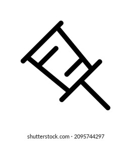 push pin icon or logo isolated sign symbol vector illustration - high quality black style vector icons
