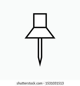 Push Pin Icon. Marker, Notice Board Element Symbol for Design, Presentation, Website or Apps - Vector. 