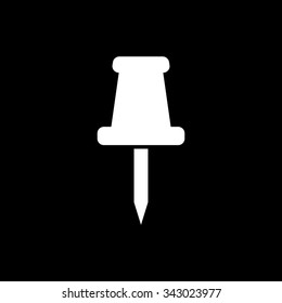 The push pin icon. Memo and note, attachment symbol. Flat Vector illustration