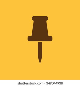 The push pin icon. Memo and note, attachment symbol. Flat Vector illustration