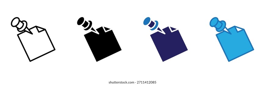 Icono de Push Pin Multi Style Ilustración vectorial
