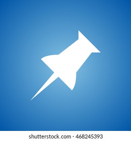 Push Pin Icon on blue color.