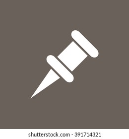 Push Pin  Icon on Dark Gray Color. Eps-10.