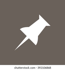 Push pin Icon on Dark Gray Color. Eps-10.
