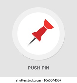 push pin icon, paper attachment symbol - office tool