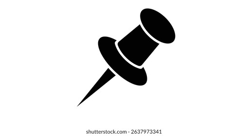Push pin icon. Paper clip symbol vector.