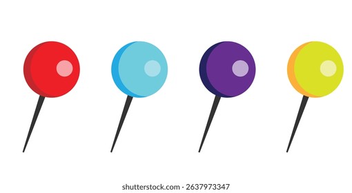 Push pin icon. Paper clip symbol vector.