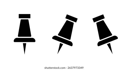 Push pin icon. Paper clip symbol vector.