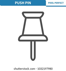 Push Pin Icon. Professional, pixel perfect icons optimized for both large and small resolutions. EPS 8 format. 12x size for preview.