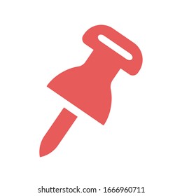 Icono de pasador pulsado, punto de clip rojo