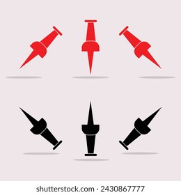 Push pin icon Royalty Vector.