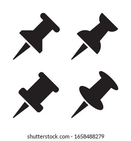 Push pin icon set. Vector graphic illustration. Suitable for website design, logo, app, template, and ui. EPS 10.