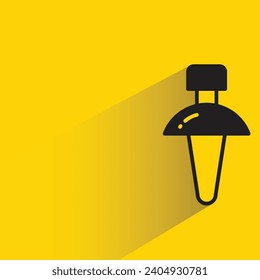 push pin icon with shadow on yellow background
