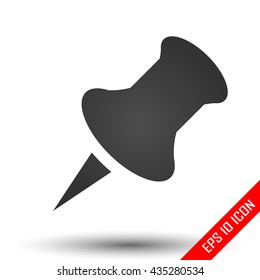 Push pin icon. Push pin sign. Simple flat logo of push pin on white background. Vector illustration.