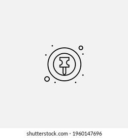 Push pin icon sign vector,Symbol, logo illustration for web and mobile