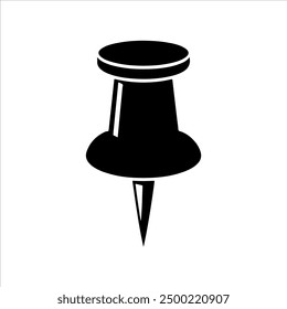 Push pin icon silhouette vector illustration design on white background.