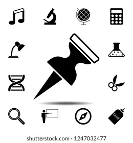 Push pin icon. Simple glyph vector element of education set icons for UI and UX, website or mobile application