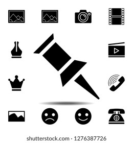 push pin icon. Simple glyph vector element of web, minimalistic icons set for UI and UX, website or mobile application