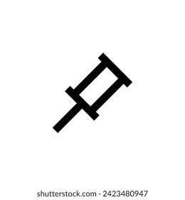 Push Pin Icon Simple Line Style Mark Vector Perfect Web and Mobile Illustration 