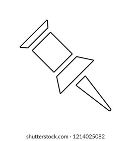 push pin icon. Simple outline vector of web, minimalistic set for UI and UX, website or mobile application