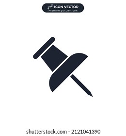 Push pin icon symbol template for graphic and web design collection logo vector illustration